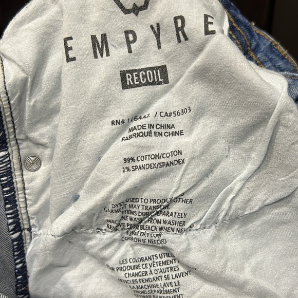 Zumies Empyre Mens size 30 distress & bleach stain tapered Jeans - Picture 4 of 5